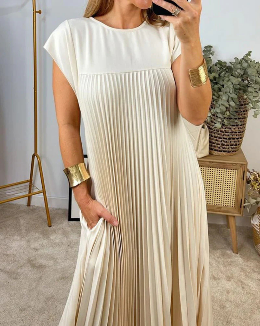Rosa | Relaxed Pleated Maxi Cocktail Dress