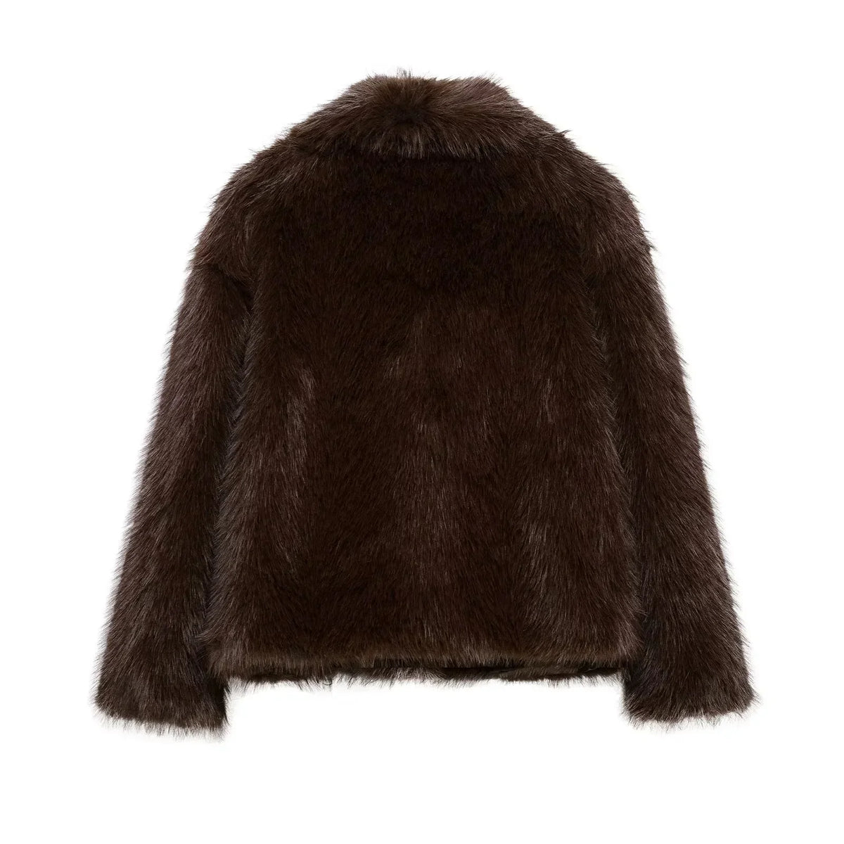 Rose | Effortless Cropped Faux Fur Coat with Oversized Collar