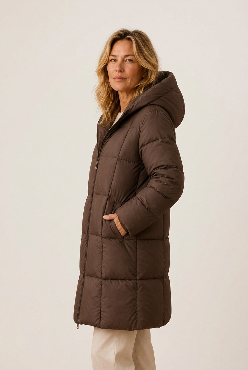 Rosie | Chic Long Quilted Hooded Puffer Jacket Women