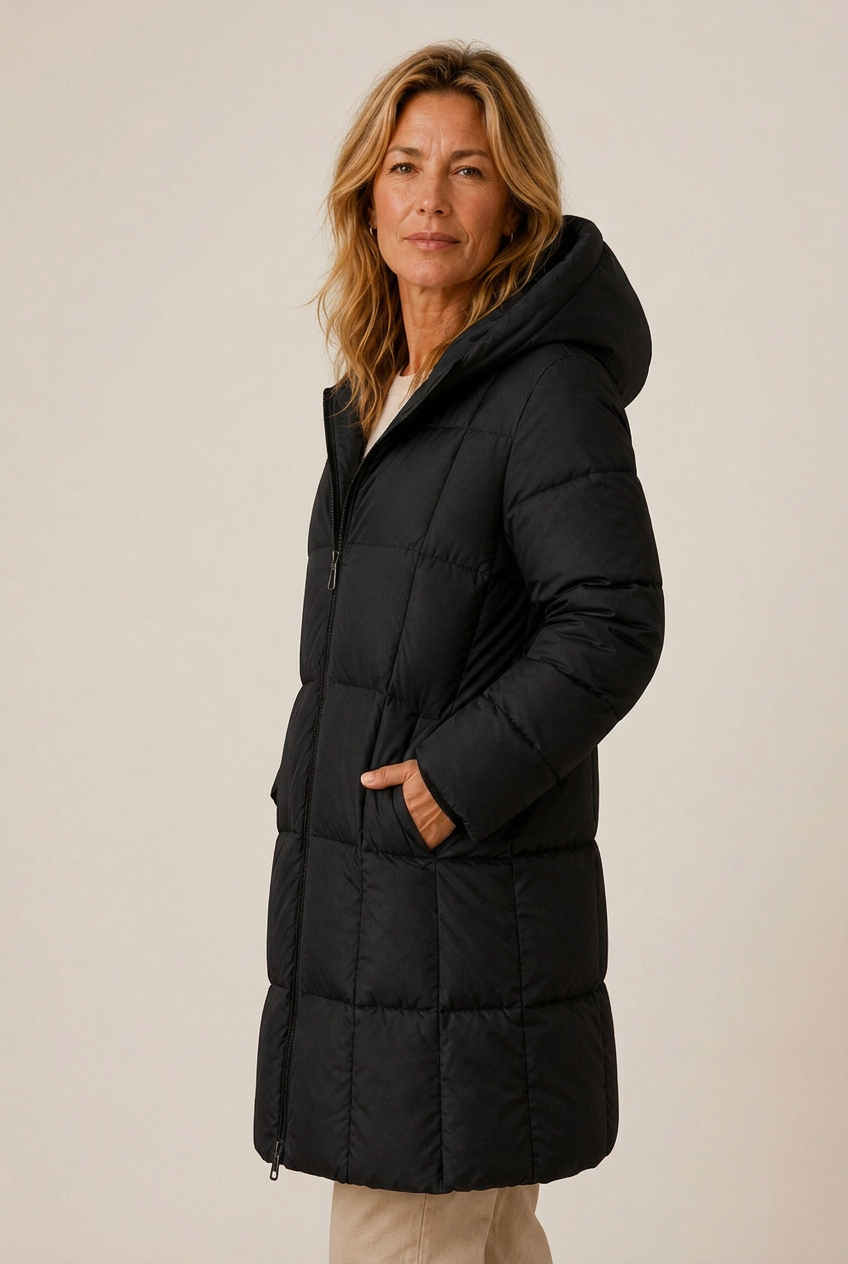 Rosie | Chic Long Quilted Hooded Puffer Jacket Women