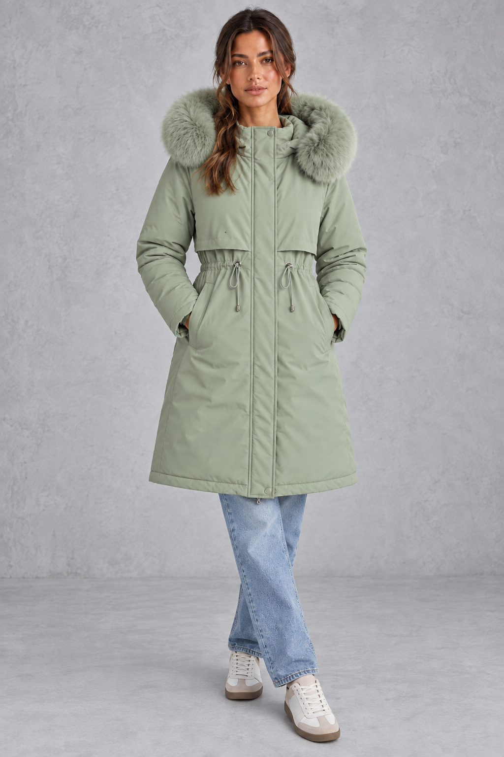 Rosie | Sophisticated Hooded Faux Fur Coat Longline Winter Parka
