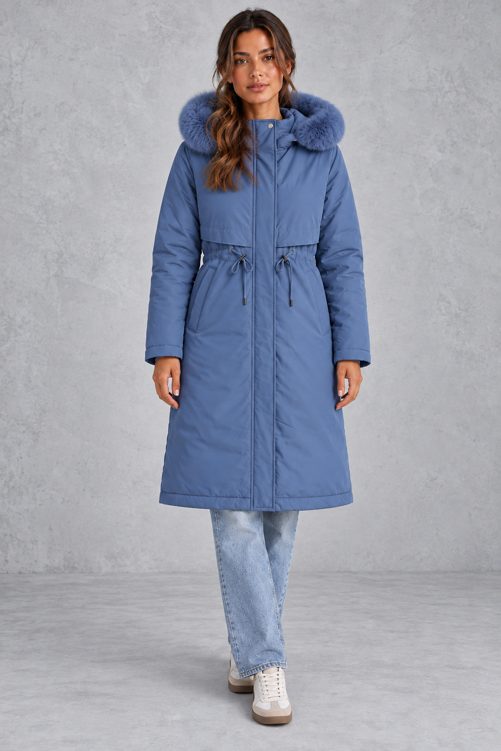 Rosie | Sophisticated Hooded Faux Fur Coat Longline Winter Parka
