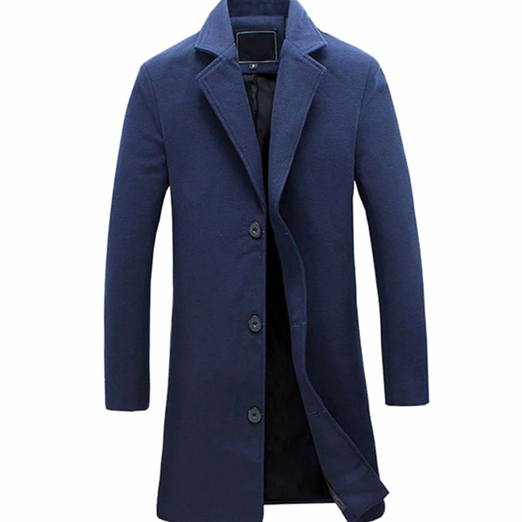 Rowan | Refined Longline Single-Breasted Mens Overcoat