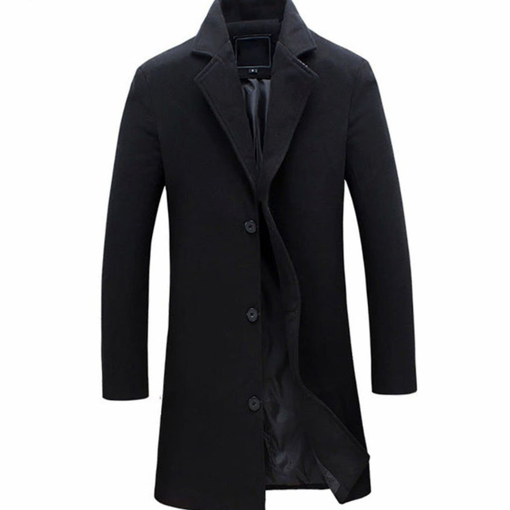 Rowan | Refined Longline Single-Breasted Mens Overcoat