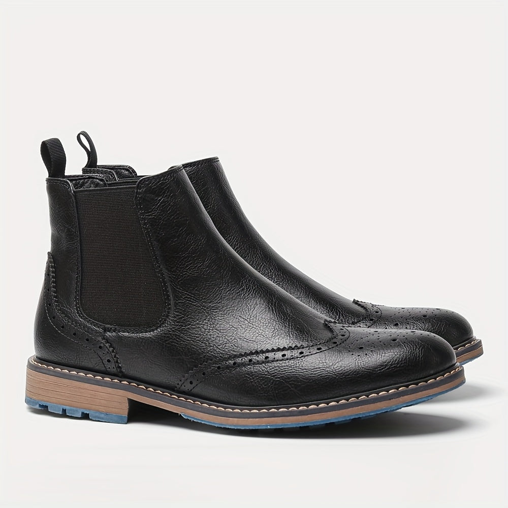 Rowan | Stylish Brogue Chelsea Mens Boots