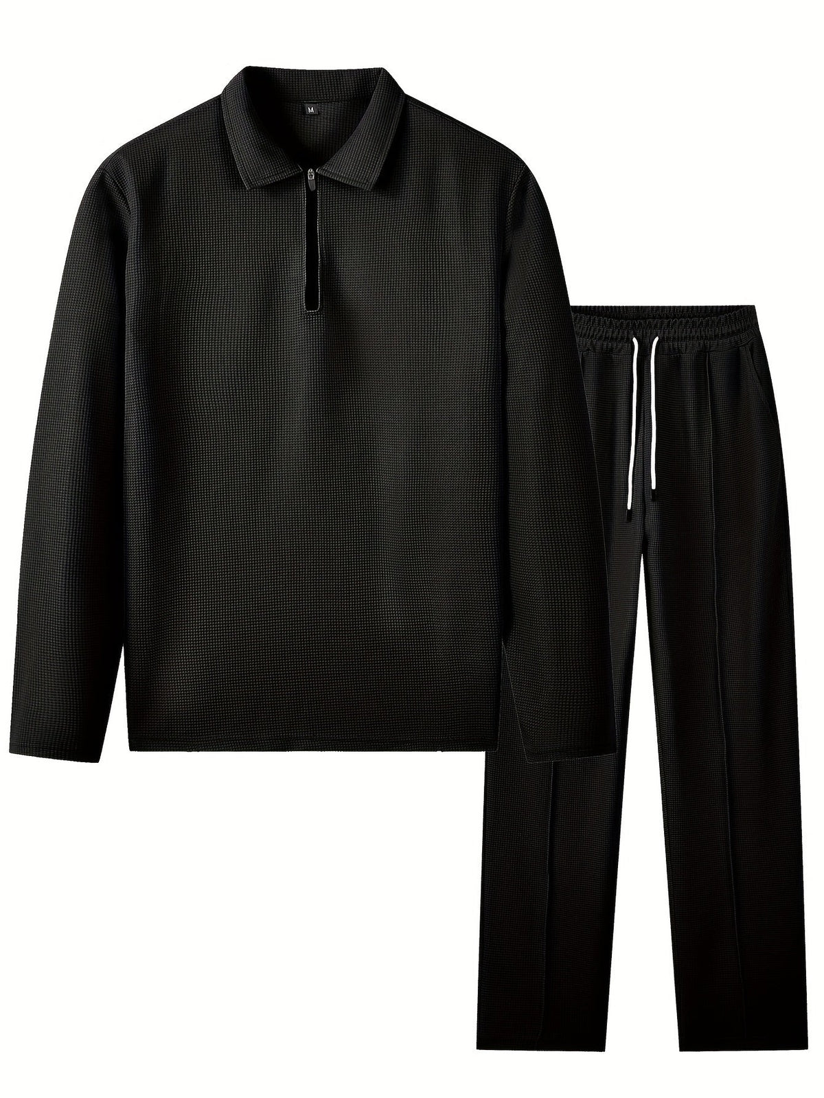 Rupert | Relaxed Waffle-Knit Half-Zip Tracksuit Set