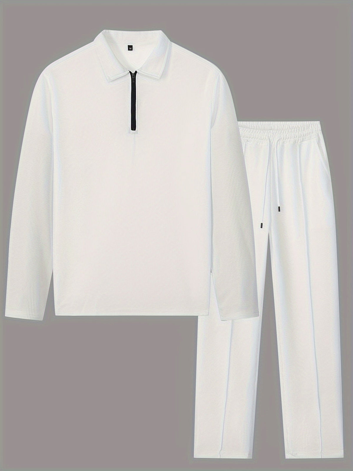 Rupert | Relaxed Waffle-Knit Half-Zip Tracksuit Set