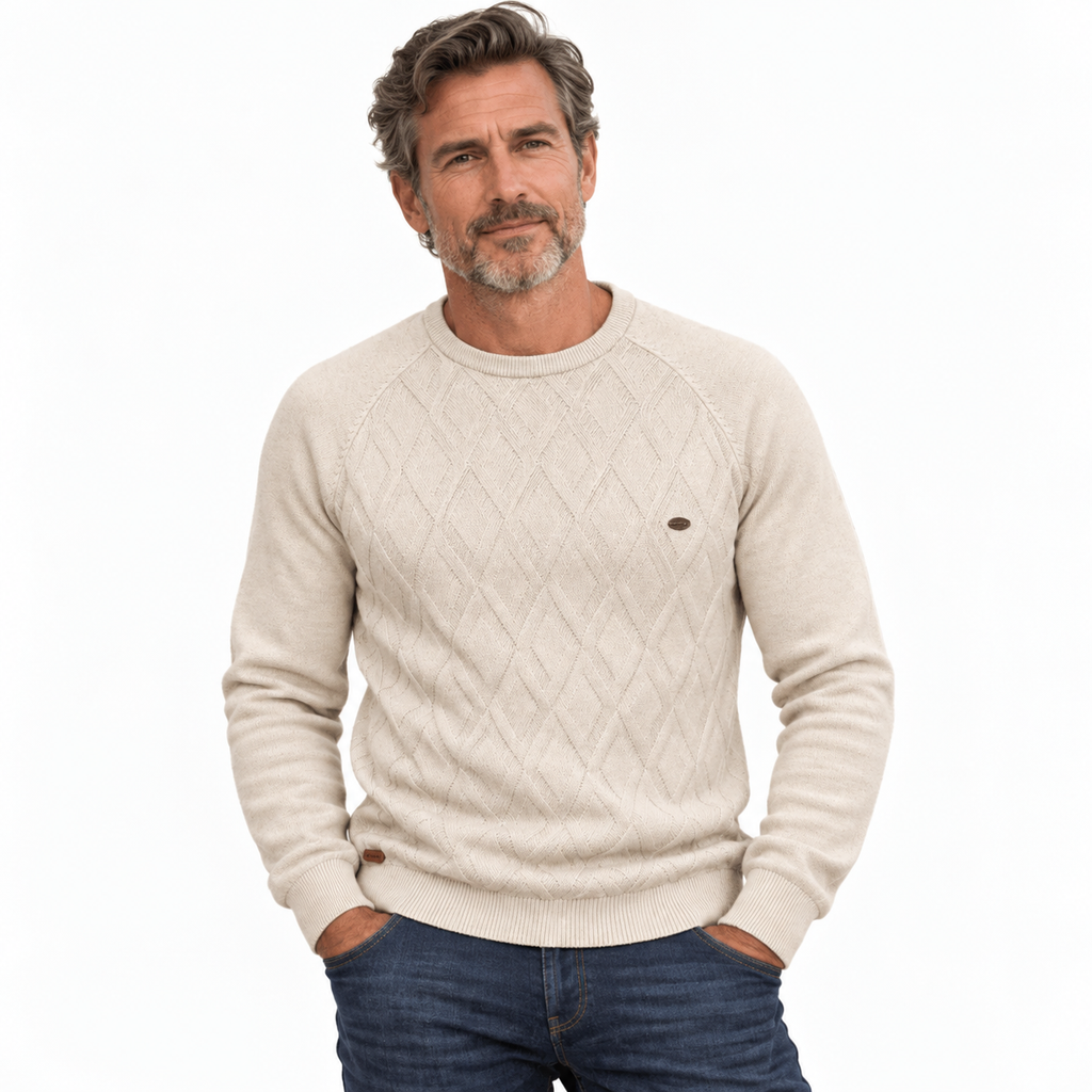 Rupert | Timeless Diamond Crew Neck Mens Knit Jumper