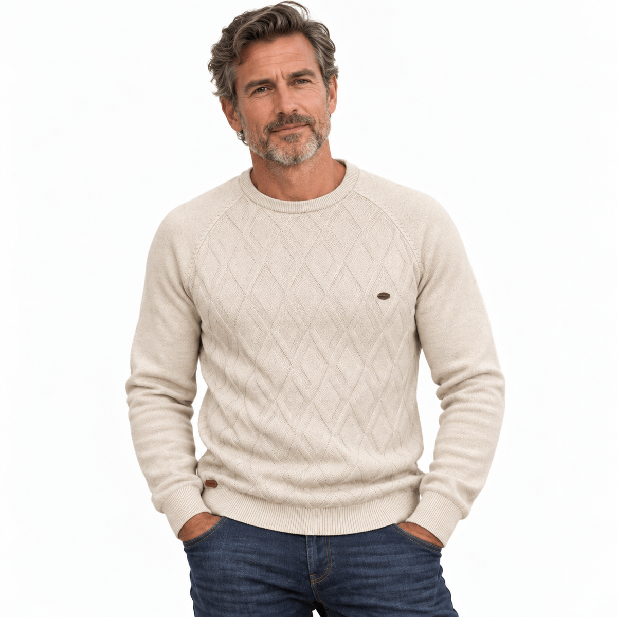 Rupert | Timeless Diamond Crew Neck Mens Knit Jumper