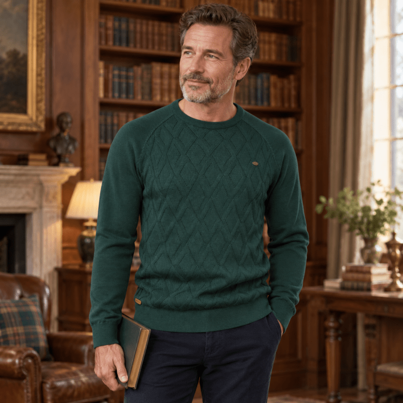 Rupert | Timeless Diamond Crew Neck Mens Knit Jumper