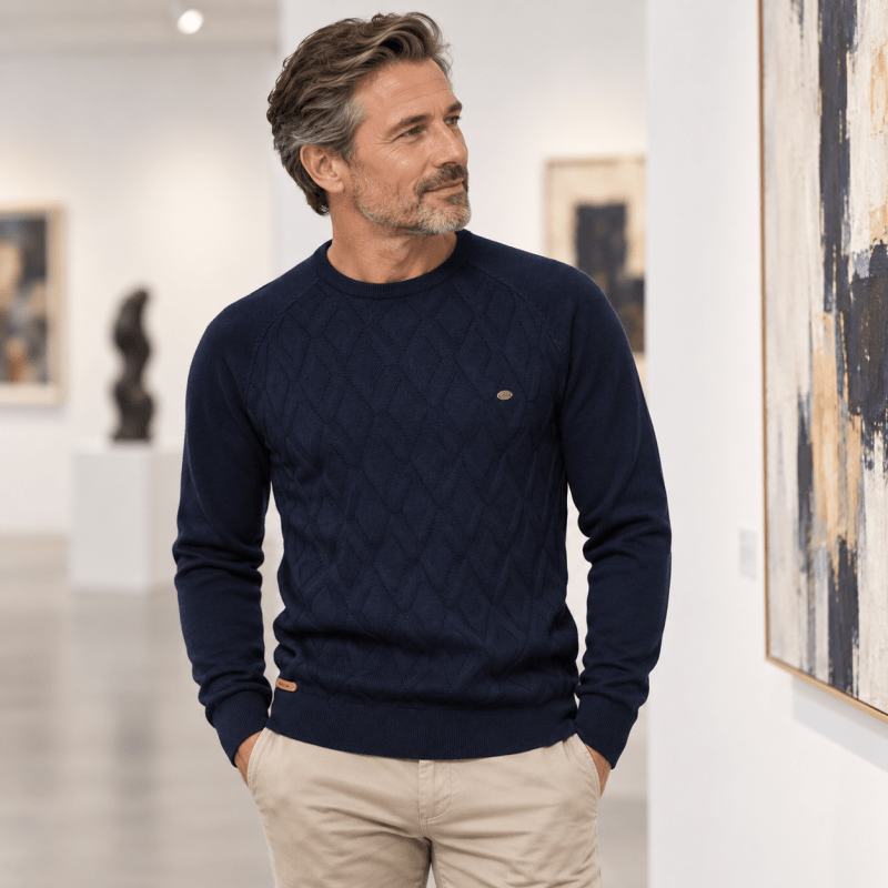 Rupert | Timeless Diamond Crew Neck Mens Knit Jumper