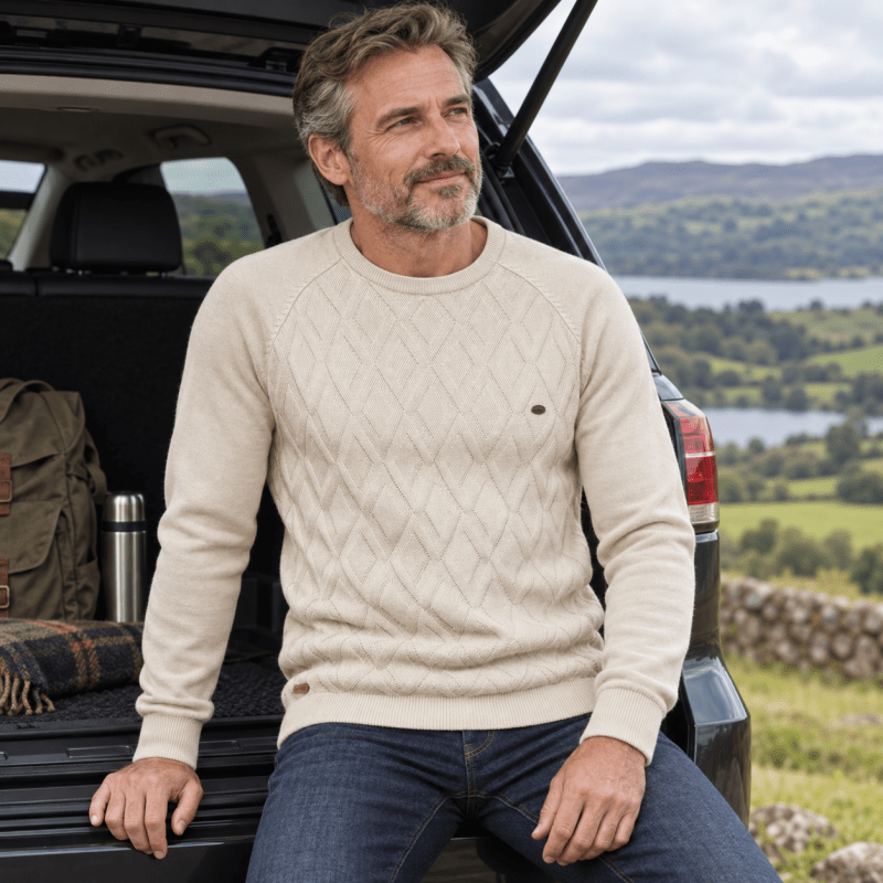 Rupert | Timeless Diamond Crew Neck Mens Knit Jumper