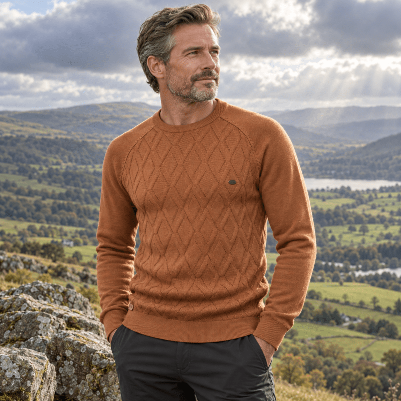 Rupert | Timeless Diamond Crew Neck Mens Knit Jumper