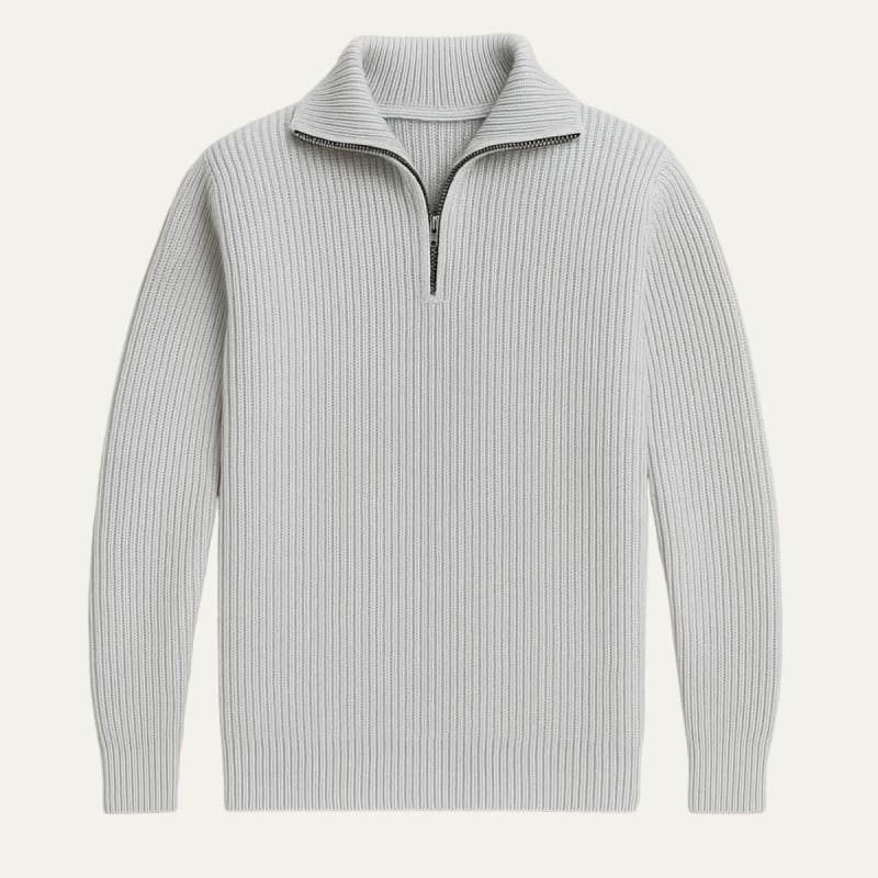 Samuel | Classic Ribbed Quarter Zip Mens Knit Jumper