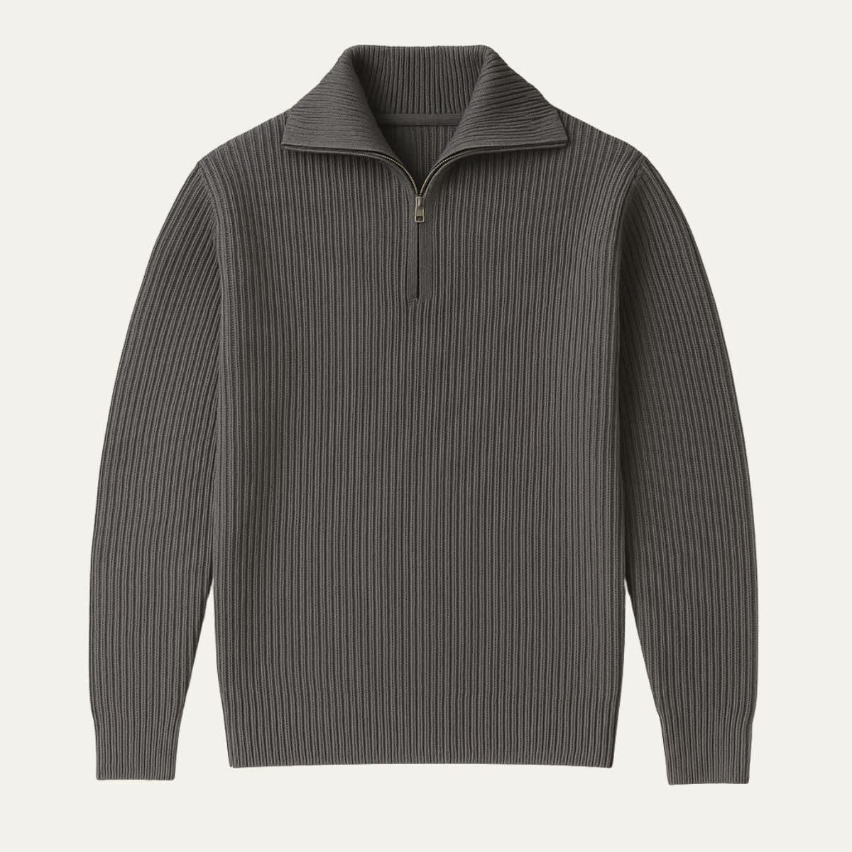 Samuel | Classic Ribbed Quarter Zip Mens Knit Jumper