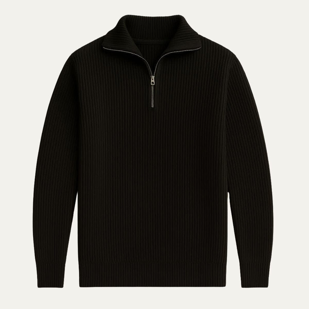 Samuel | Classic Ribbed Quarter Zip Mens Knit Jumper