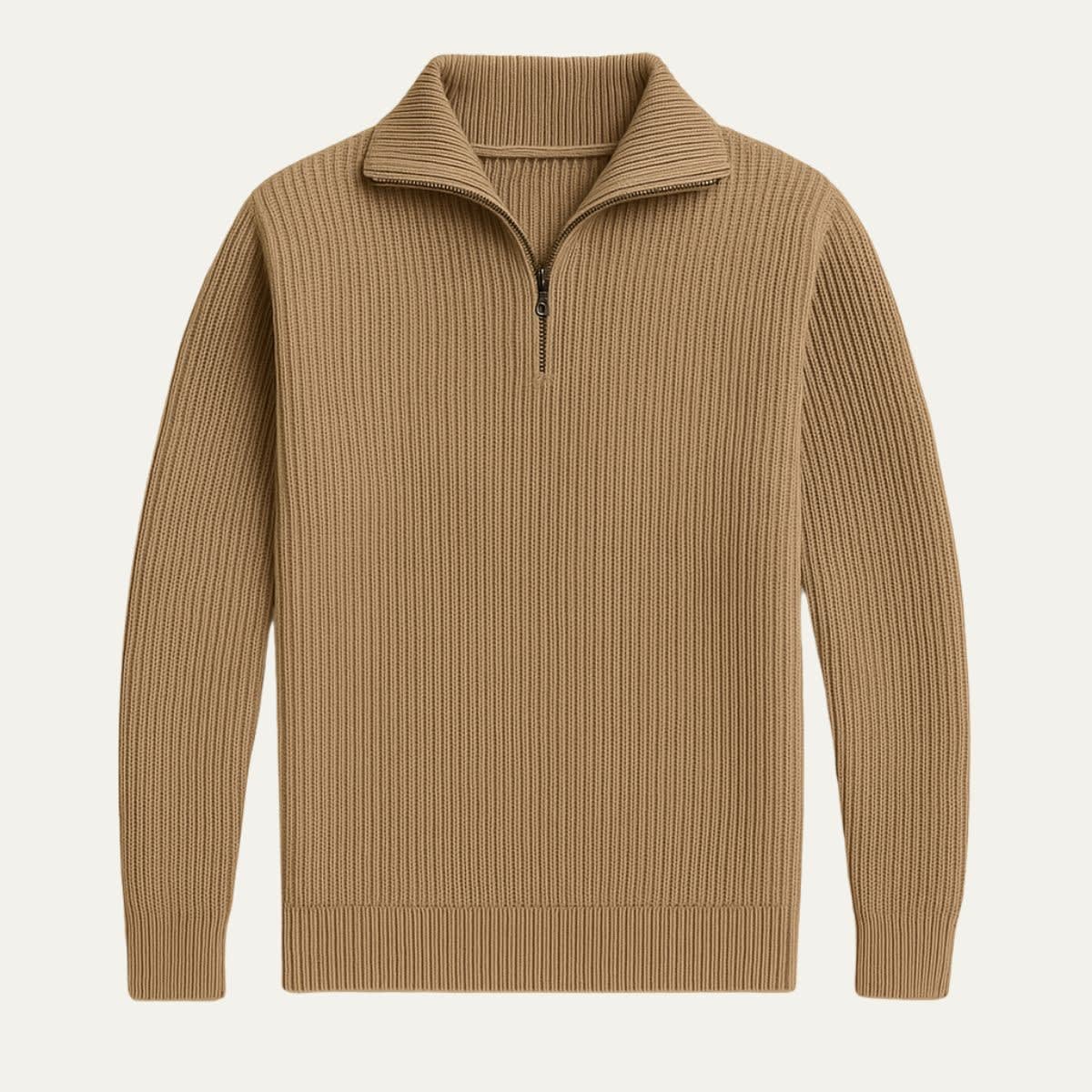 Samuel | Classic Ribbed Quarter Zip Mens Knit Jumper