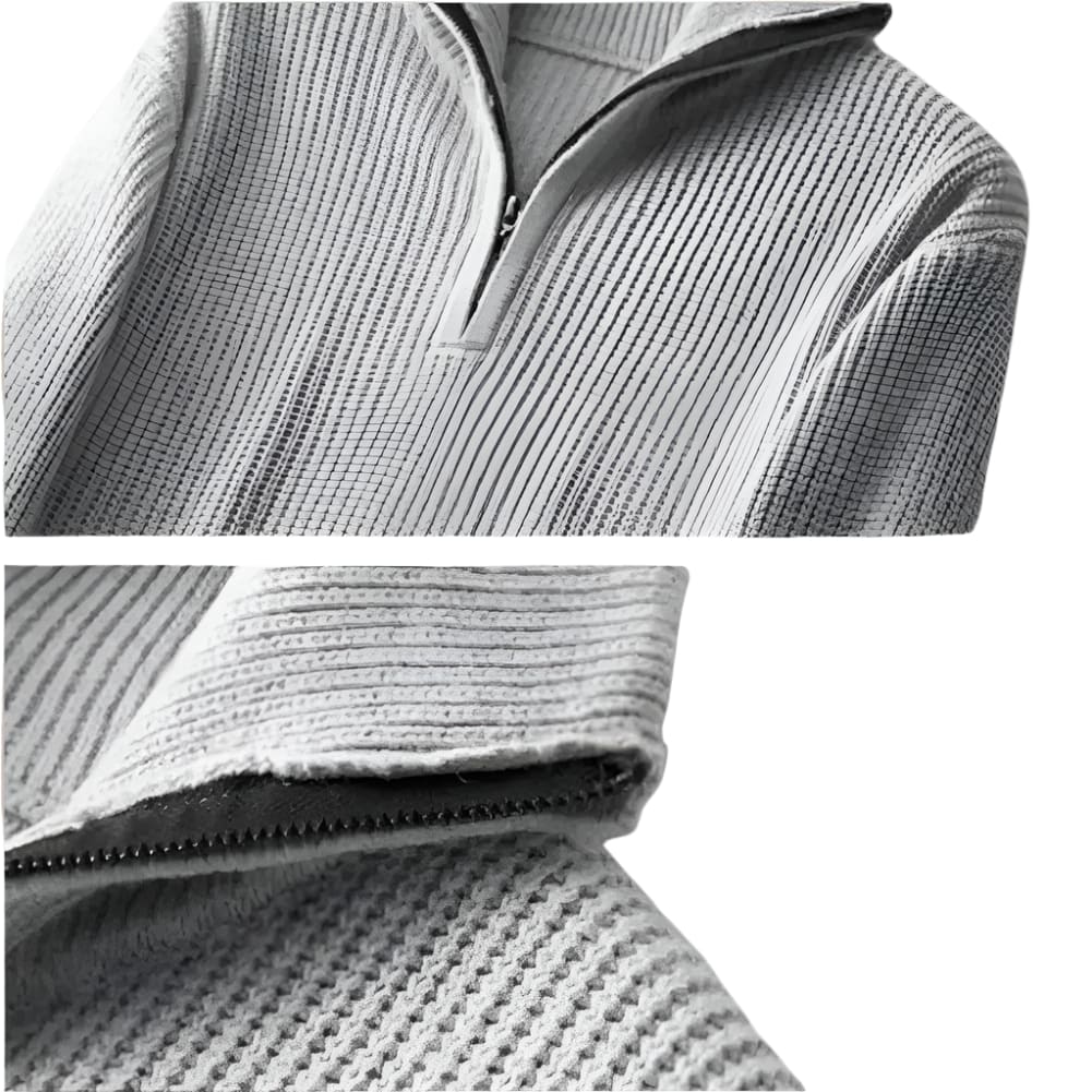 Samuel | Classic Ribbed Quarter Zip Mens Knit Jumper