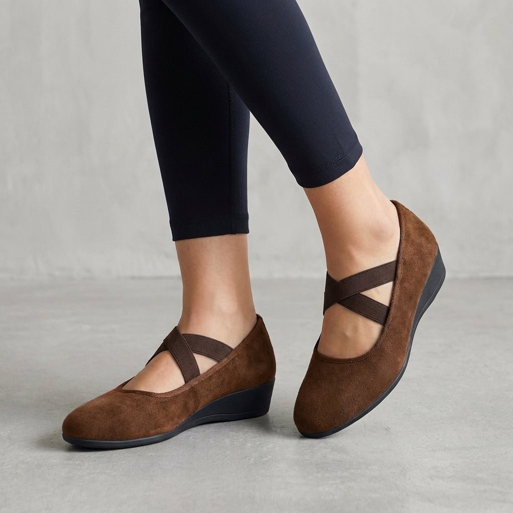 Sara | Classic Criss-Cross Mary Jane Wedge Shoes
