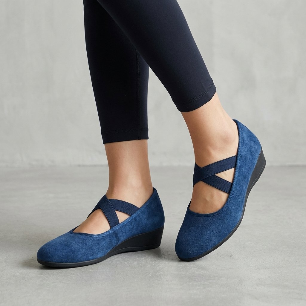 Sara | Classic Criss-Cross Mary Jane Wedge Shoes