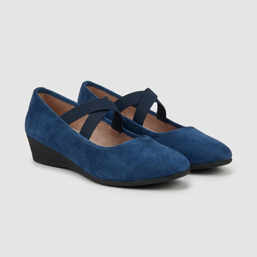 Sara | Classic Criss-Cross Mary Jane Wedge Shoes