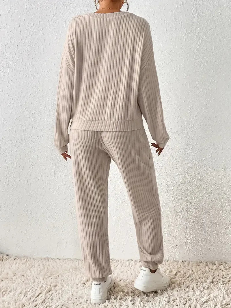 Sara | Refined Ribbed Loungewear Tracksuit Set