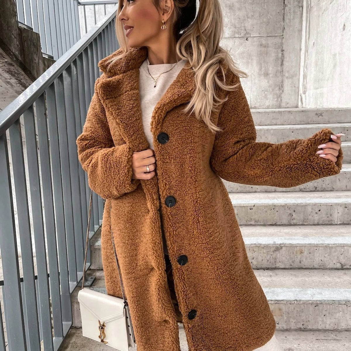 Sara | Timeless Oversized Teddy Fleece Jacket Long Coat