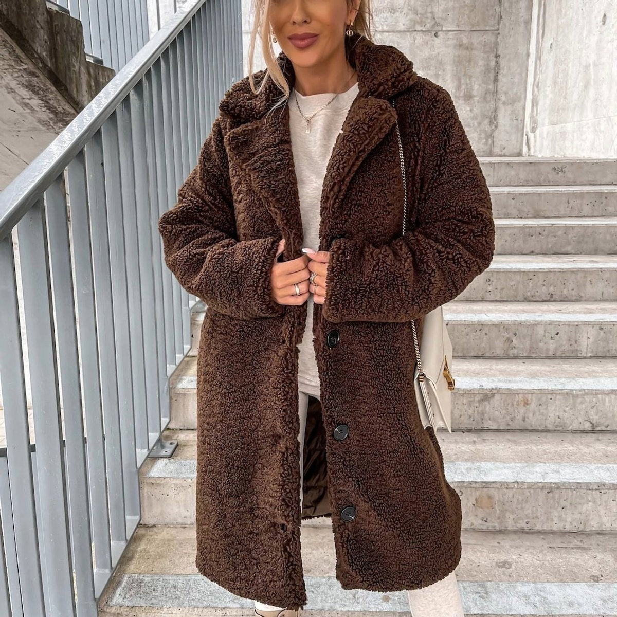 Sara | Timeless Oversized Teddy Fleece Jacket Long Coat