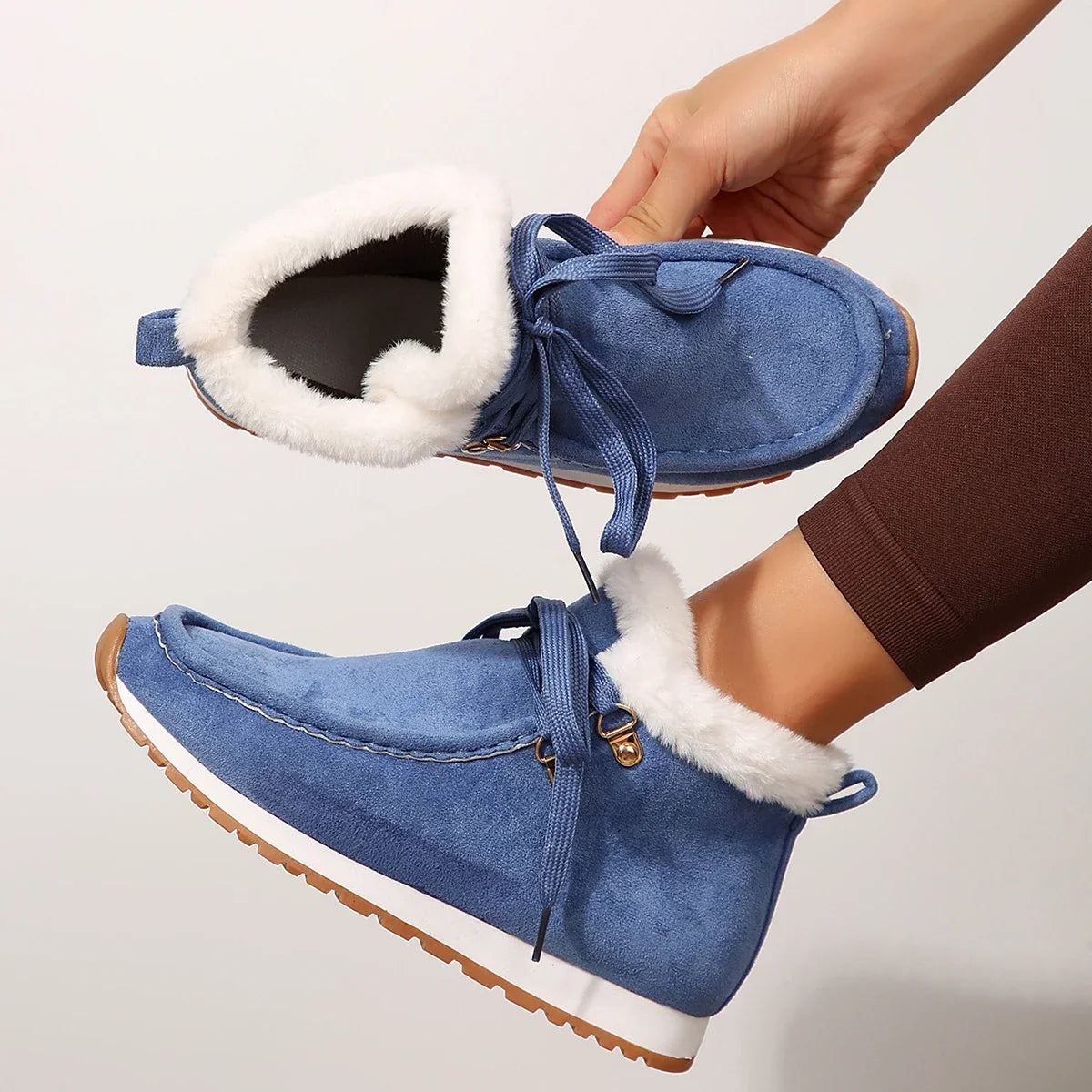 Scarlett | Effortless Fleece-Lined Lace-Up Snow Boots