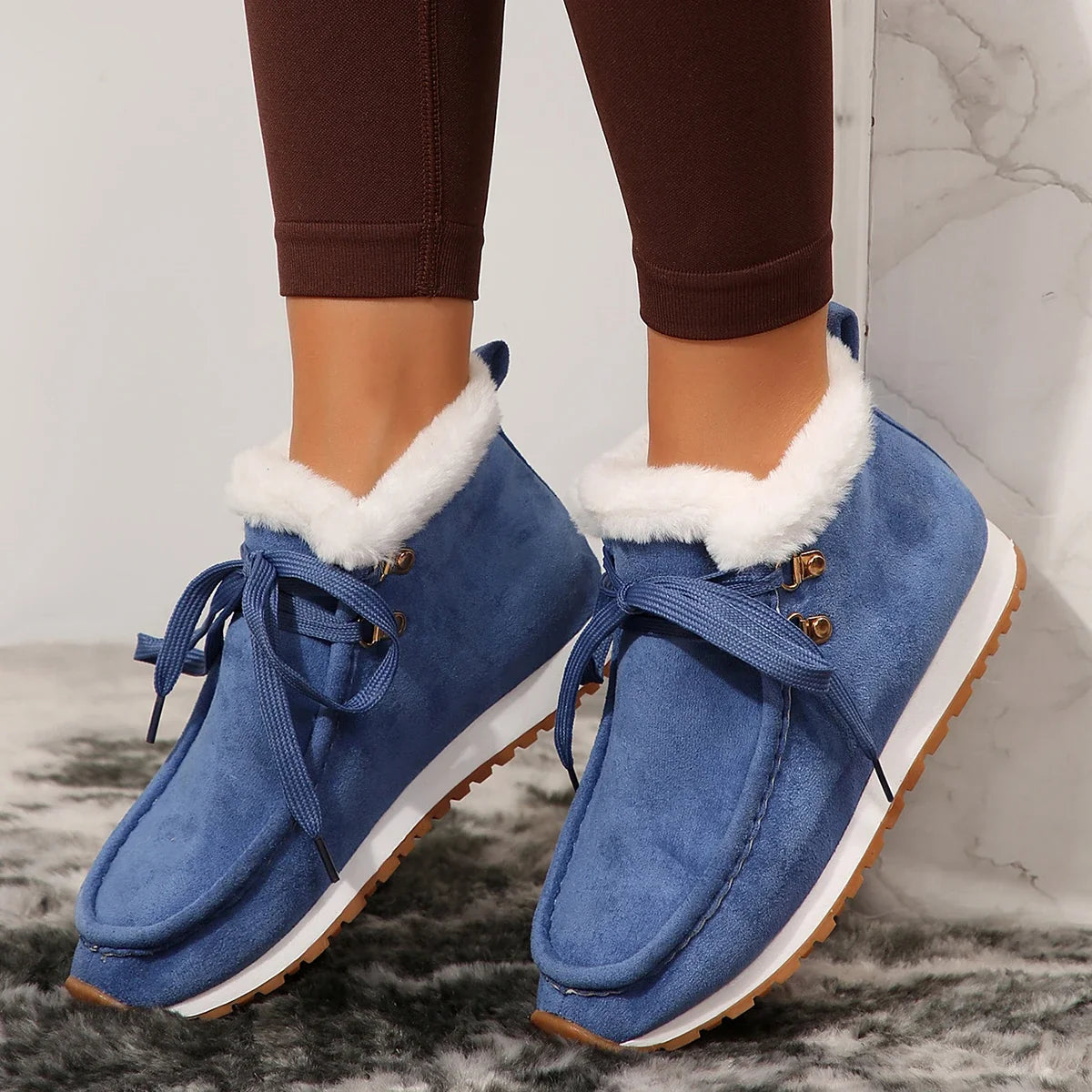 Scarlett | Effortless Fleece-Lined Lace-Up Snow Boots