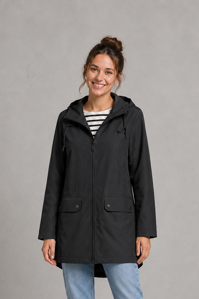 Scarlett | Timeless Hooded Waterproof Jacket with Zip Pockets