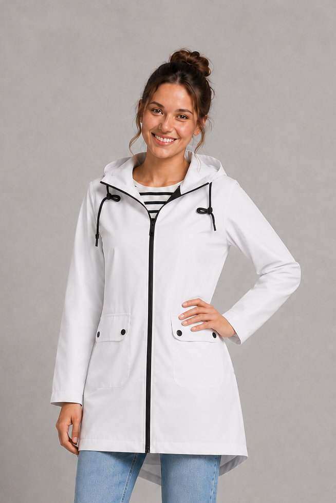 Scarlett | Timeless Hooded Waterproof Jacket with Zip Pockets