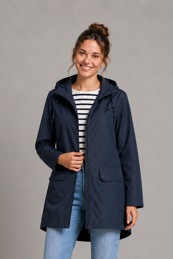 Scarlett | Timeless Hooded Waterproof Jacket with Zip Pockets