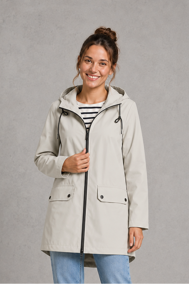 Scarlett | Timeless Hooded Waterproof Jacket with Zip Pockets