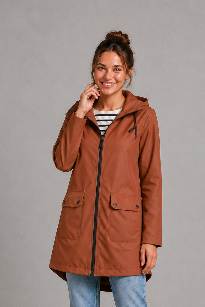Scarlett | Timeless Hooded Waterproof Jacket with Zip Pockets