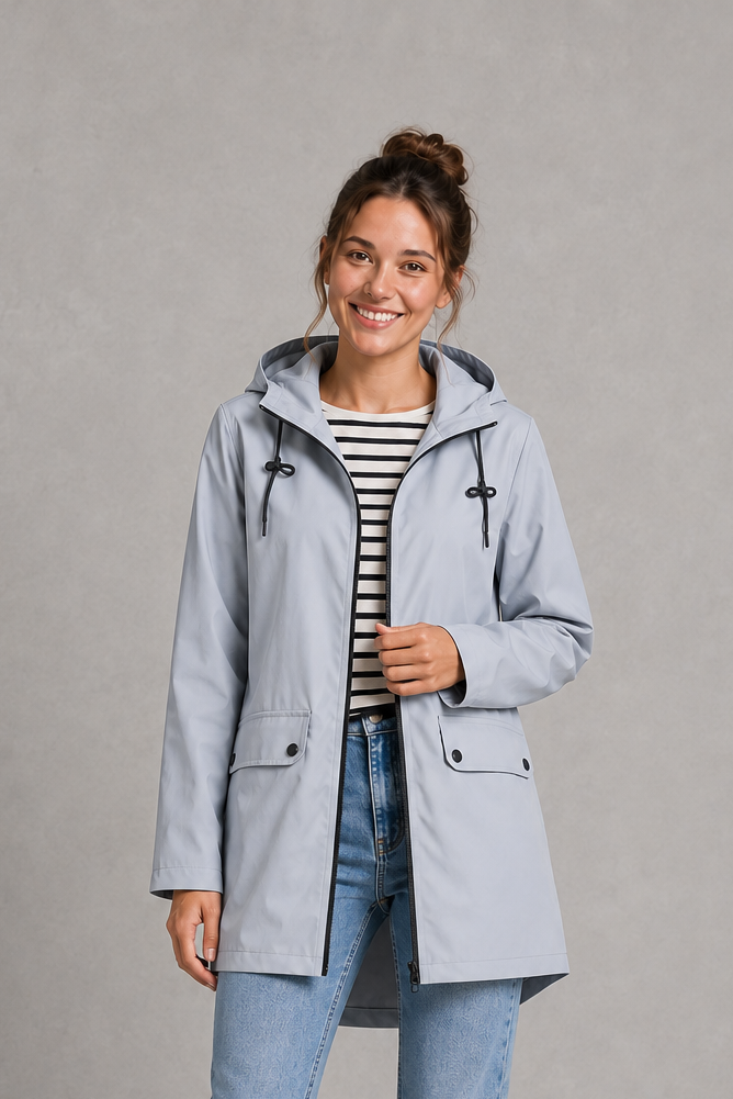 Scarlett | Timeless Hooded Waterproof Jacket with Zip Pockets