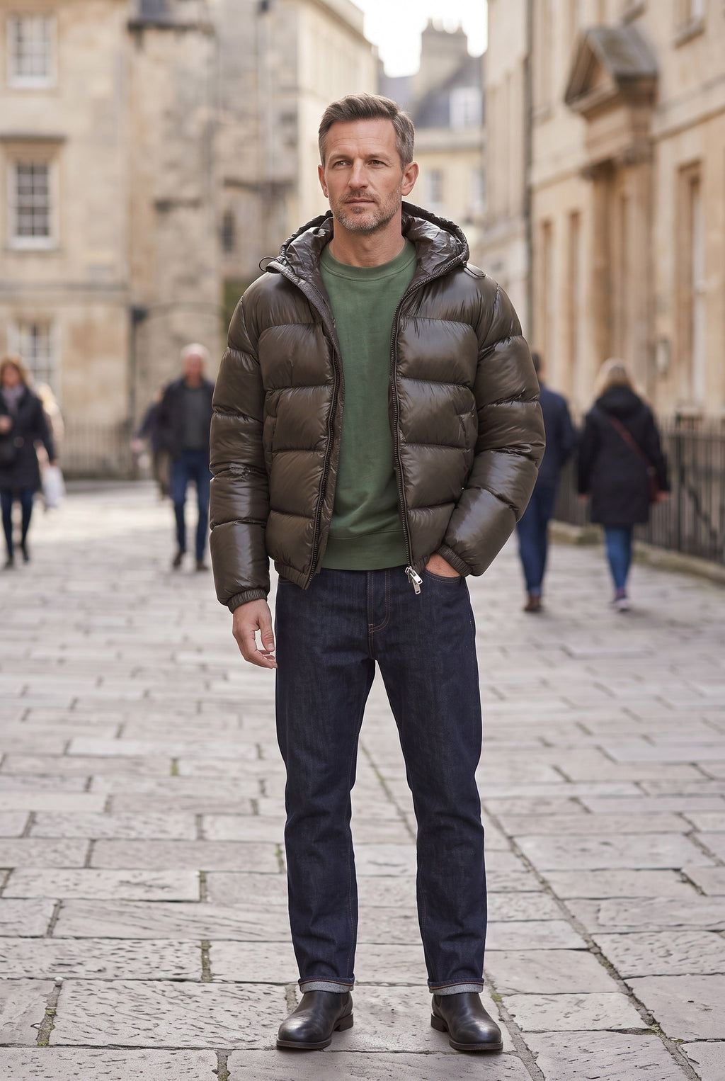 Sebastian | Effortless Hooded Zip-Front Puffer Jacket