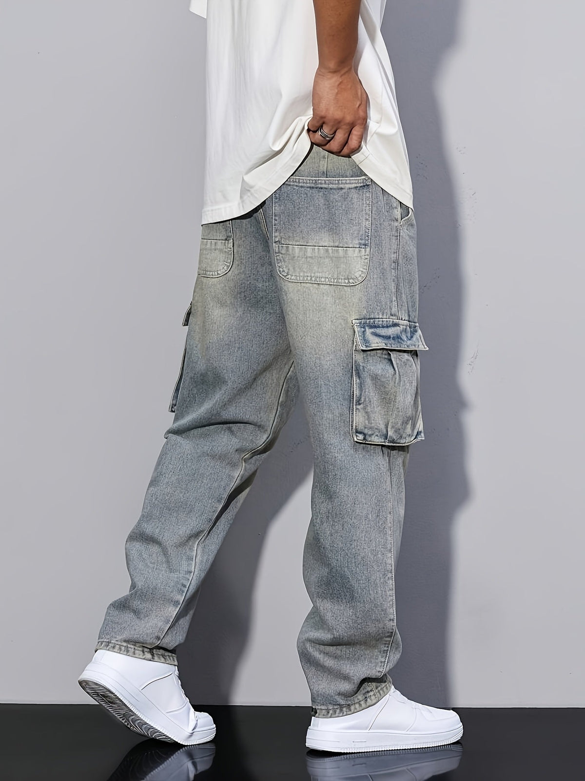 Sebastian | Polished Relaxed Fit Cargo Trousers