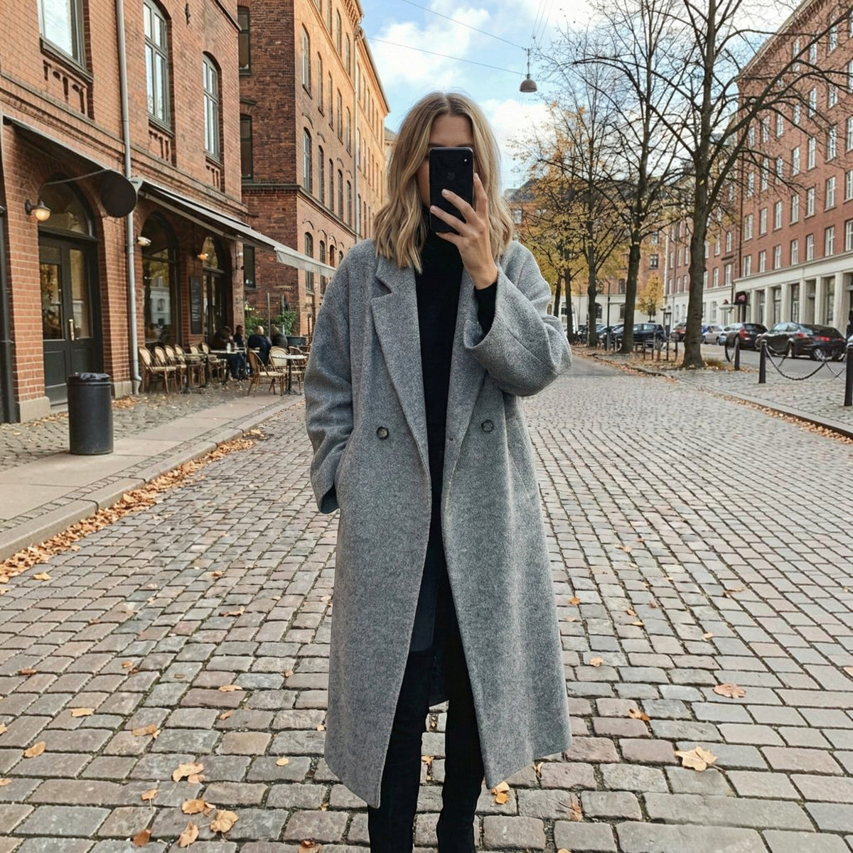 Sienna | Chic Oversized Double-Breasted Longline Wool Coat