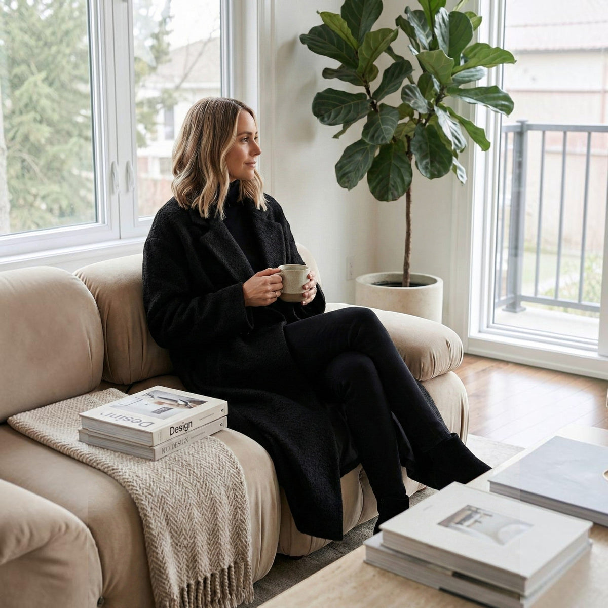 Sienna | Chic Oversized Double-Breasted Longline Wool Coat