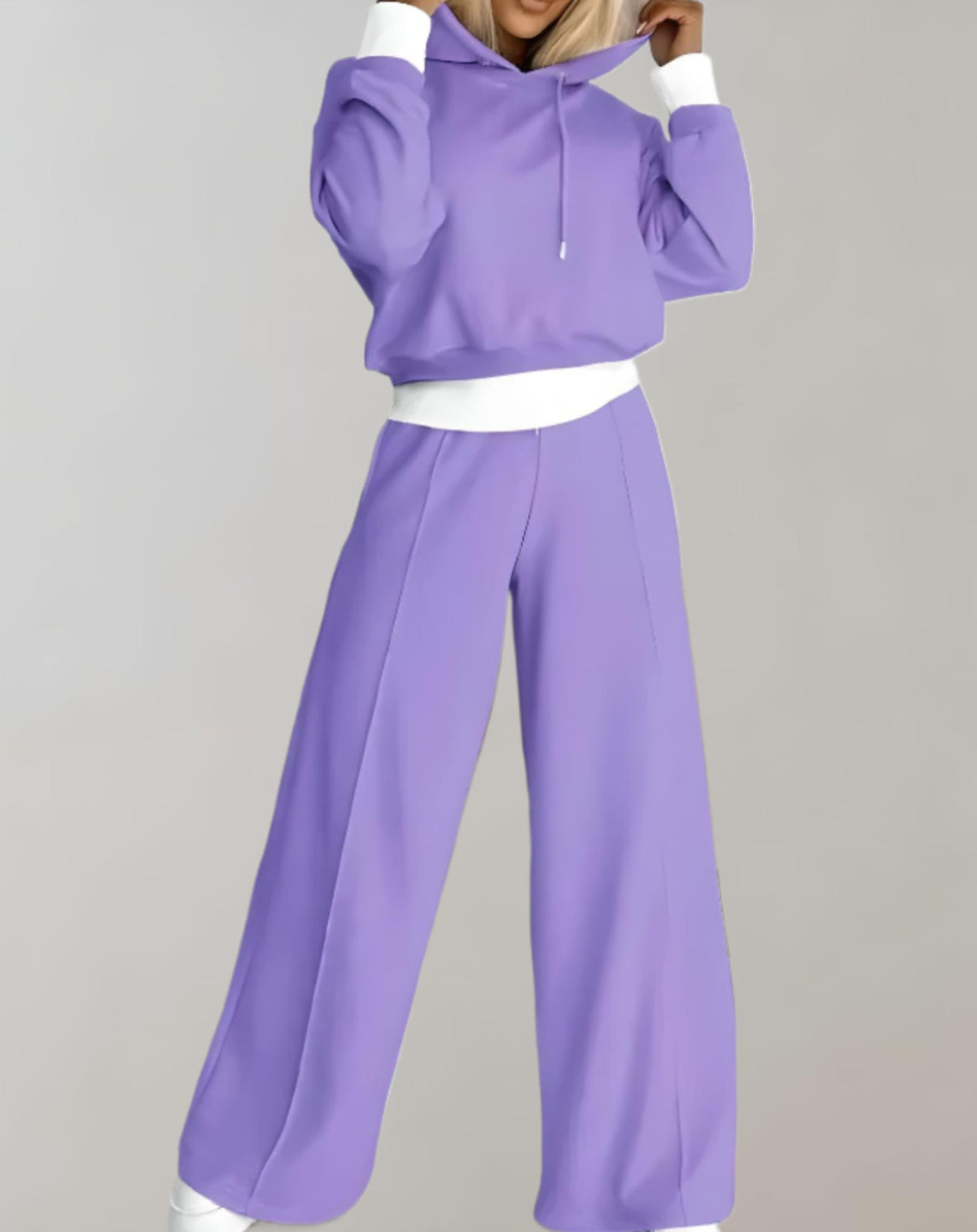 Sienna | Elegant Cropped Hoodie Wide-Leg Tracksuit Set