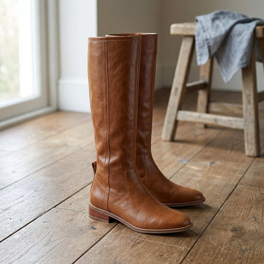 Sienna | Sophisticated Knee High Boots with Riding-Style Block Heel