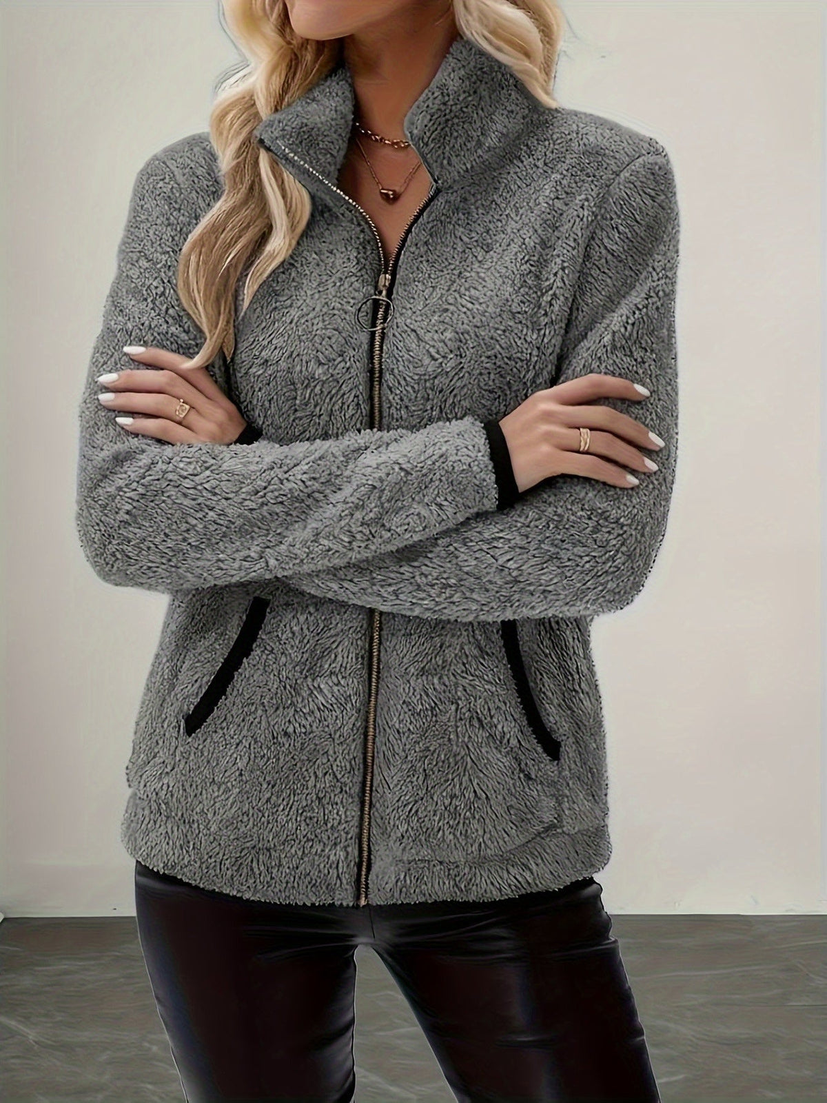 Sofia | Effortless Cosy Zip-Up Fleece Jacket