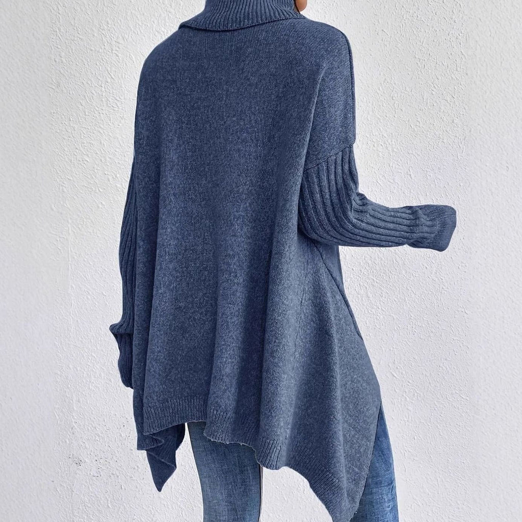 Sofia | Oversized Roll Neck Longline Womens Knit Jumper