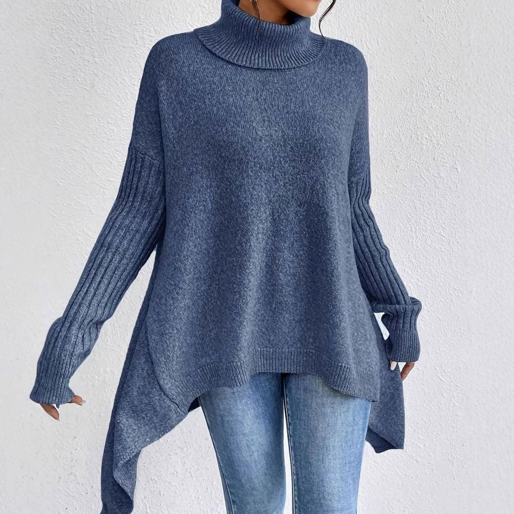 Sofia | Oversized Roll Neck Longline Womens Knit Jumper