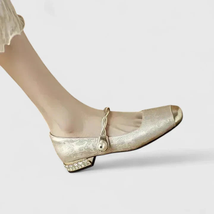 Sofia | Relaxed Pearl Strap Block Heel Mary Jane Shoes