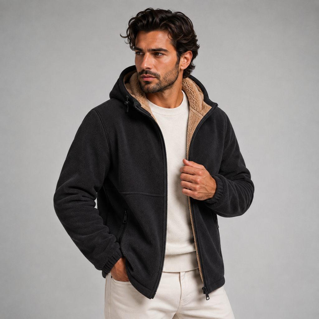 Sonny | Cosy Hooded Zip Up Mens Fleece Jacket