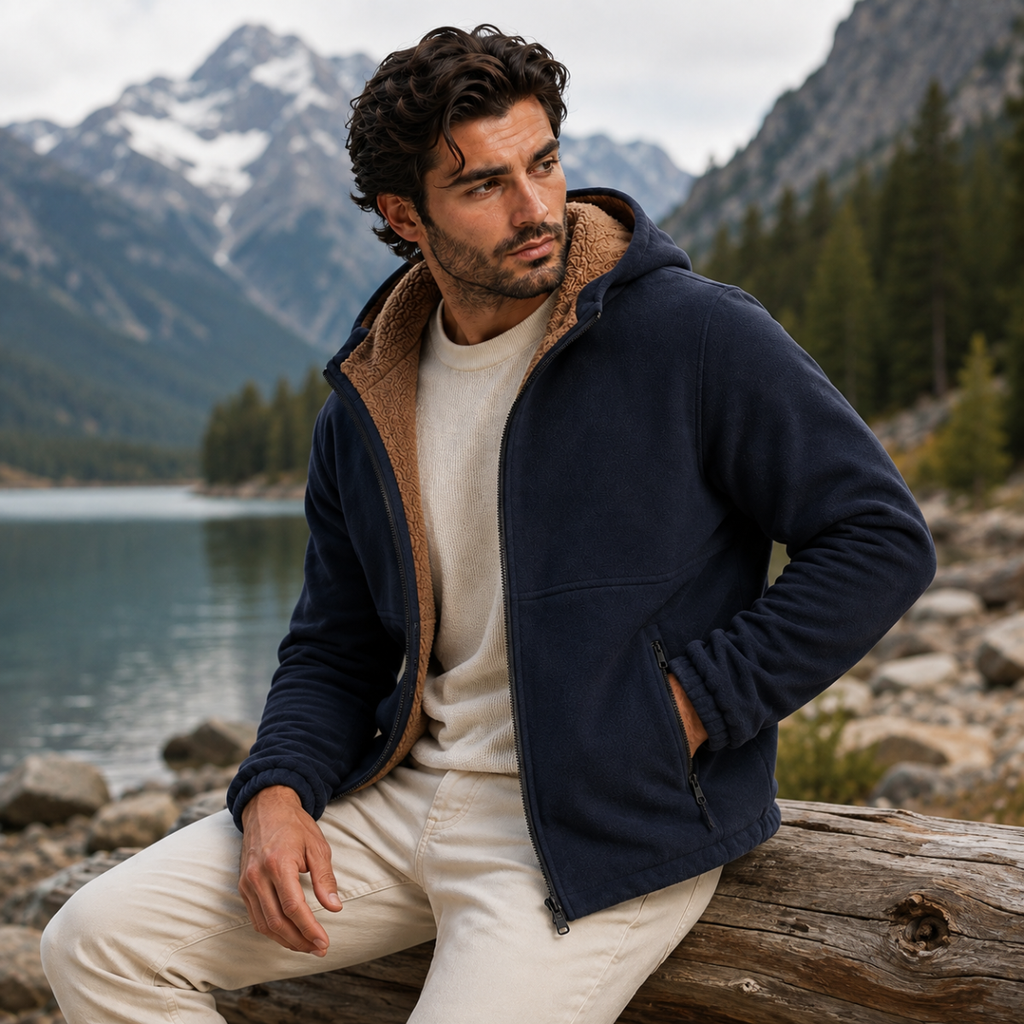 Sonny | Cosy Hooded Zip Up Mens Fleece Jacket