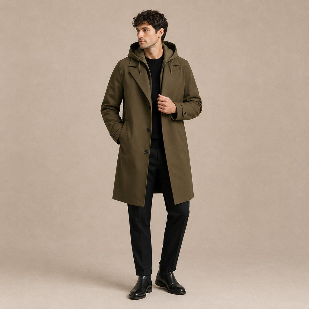 Sonny | Elegant Long Hooded Mens Parka Jacket