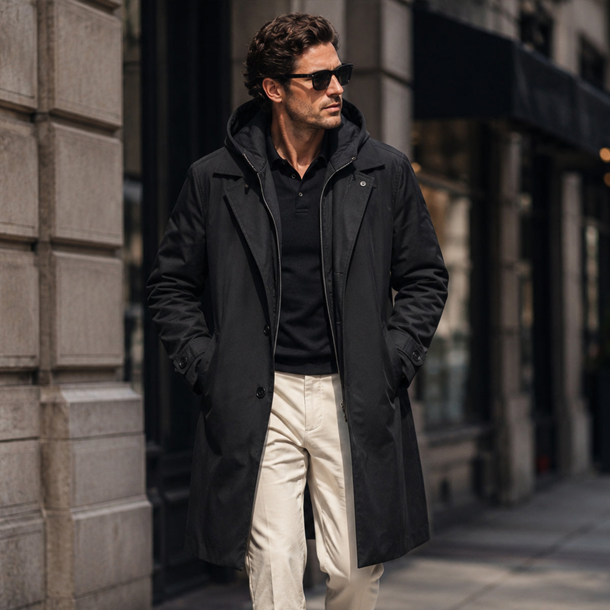 Sonny | Elegant Long Hooded Mens Parka Jacket